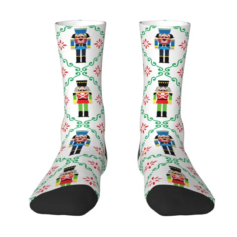 Cartoon Toy Soldier Christmas Nutcracker Men Women Crew Socks Unisex Novelty Spring Summer Autumn Winter Dress Socks