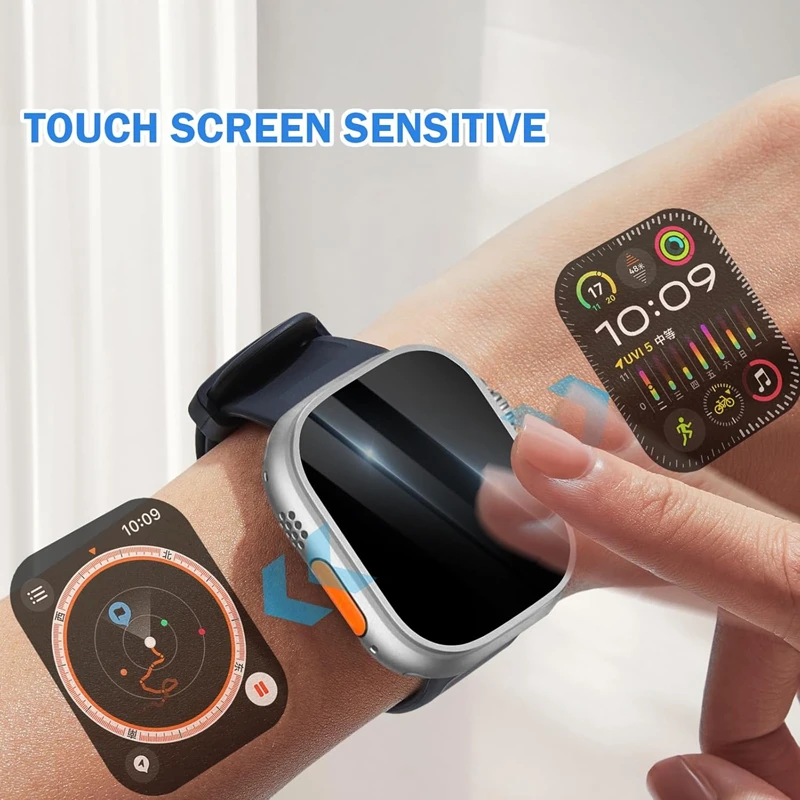 زجاج مقسى لساعة أبل الترا 1 2 3 49 ملم واقي شاشة الخصوصية IWatch Ultra 49 ملم ثانية تركيب طبقة رقيقة واقية
