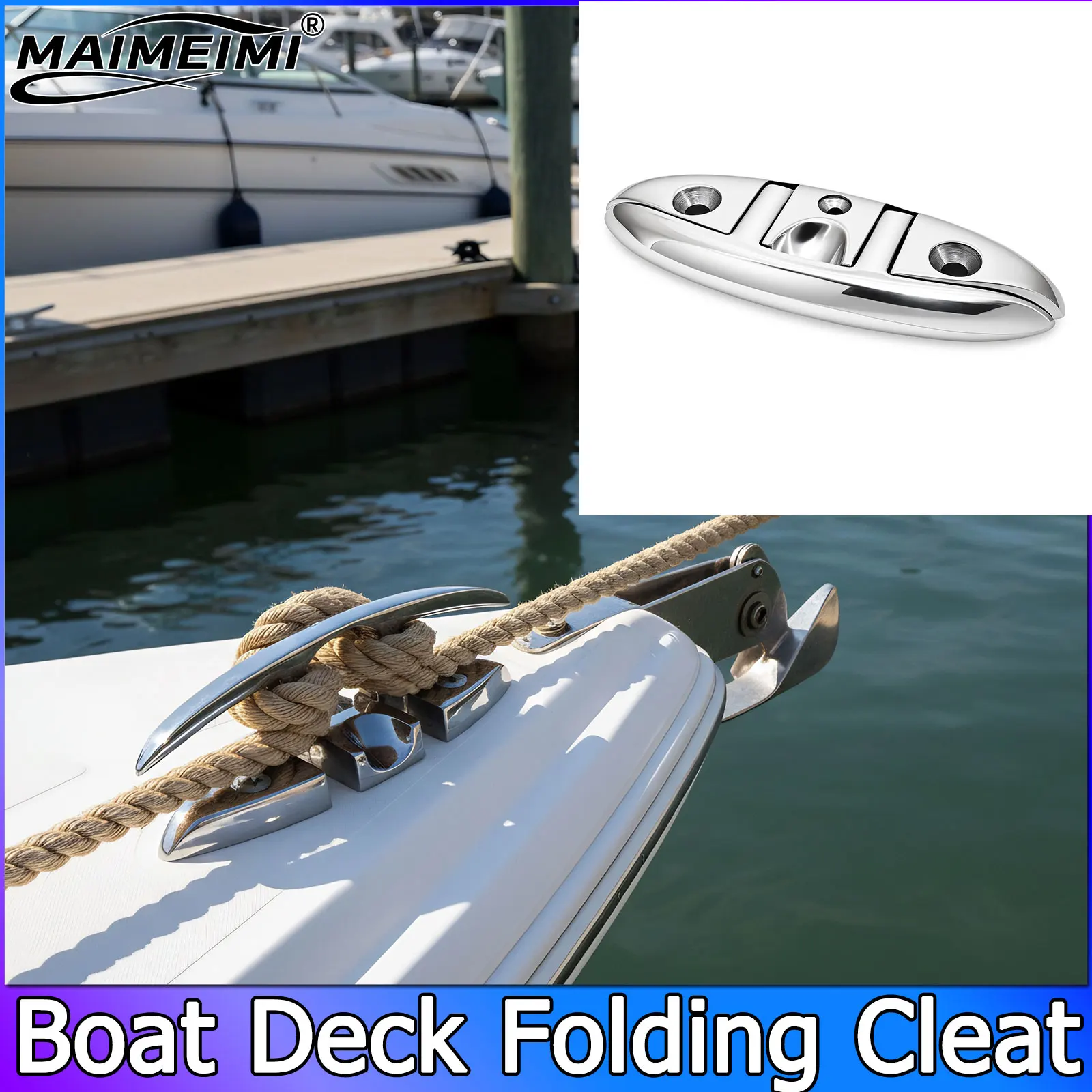  1/2/3/4 шт. 5-дюймовая палуба лодки, складная планка, морская швартовка, складная планка из нержавеющей стали, зеркальная полированная, глянцевая палуба лодки 1/2/3/4 шт. 5-дюймовая палуба лодки, складная планка, морская швартовка, складная планка из нержавеющей стали, зеркальная полированная, глянцевая палуба лодки