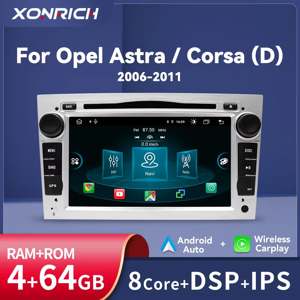 Wireless Carplay Android 2 Din Car DVD Player For Opel Astra H J 2004 Vectra Vauxhall Antara Zafira Corsa C D Vivaro Meriva Veda