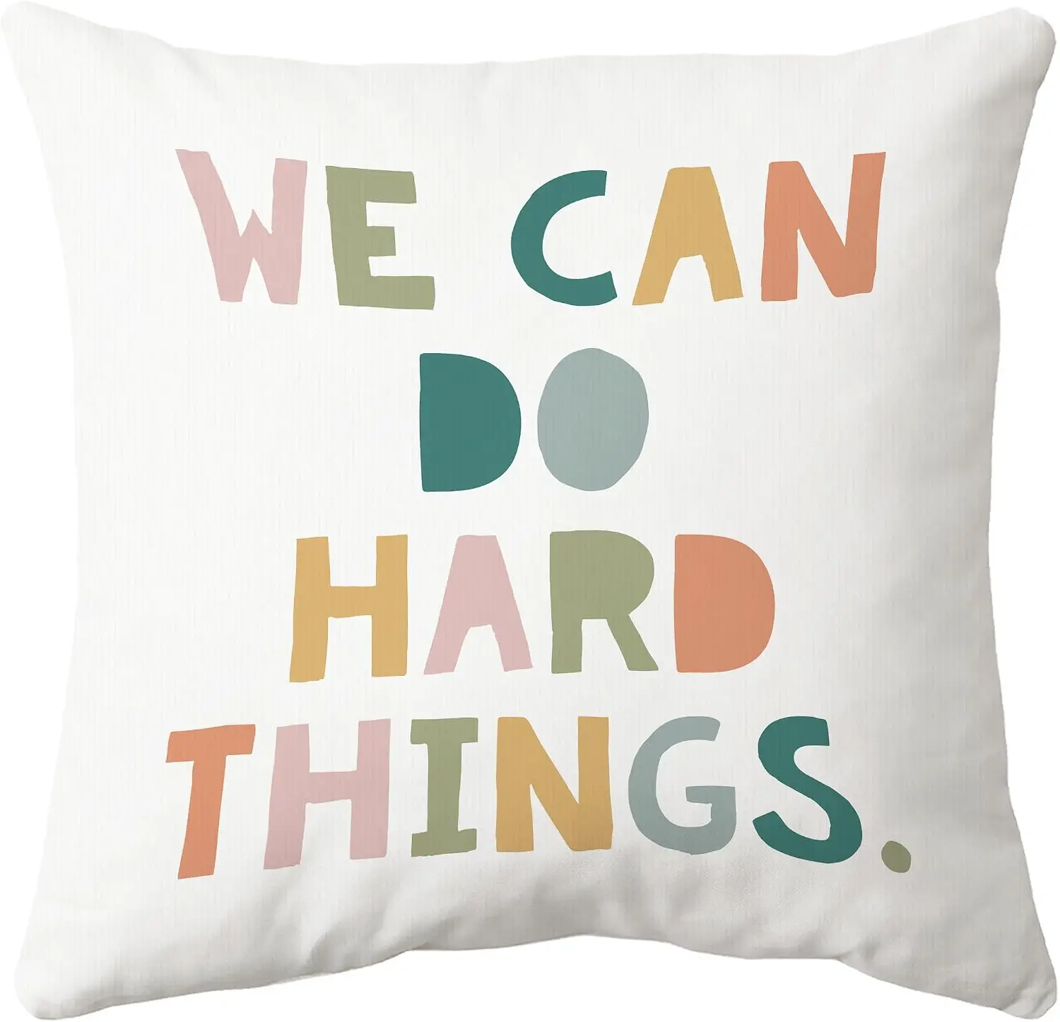 We Can Do Hard Things Quote Pillowcase 18x18 Inch Motivational Throw Cushion Cover Typography Inspirational Home Decor Boho Acce