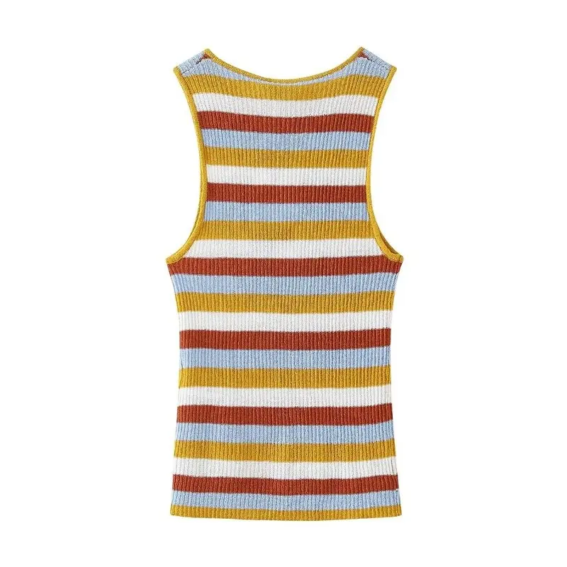Dulce y moderno ceco tejido a rayas para mujer, Top, media falda, conjunto ajustado con adornos de rets para mujeres de...
