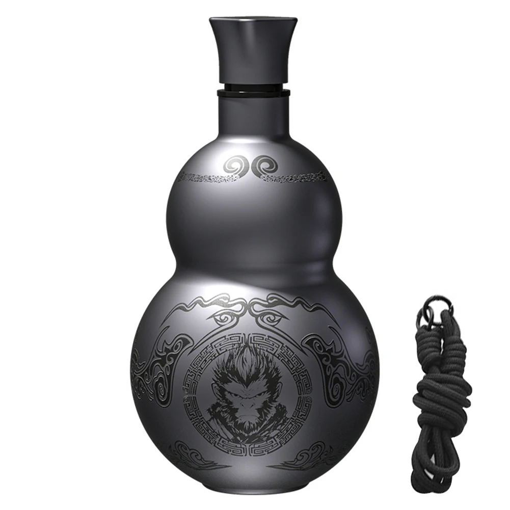 

500ml Gourd Water Bottle Stainless Steel Wu Kong Water Kettle Leakproof Retro Style Water Bottle for Cold Hot Beverages