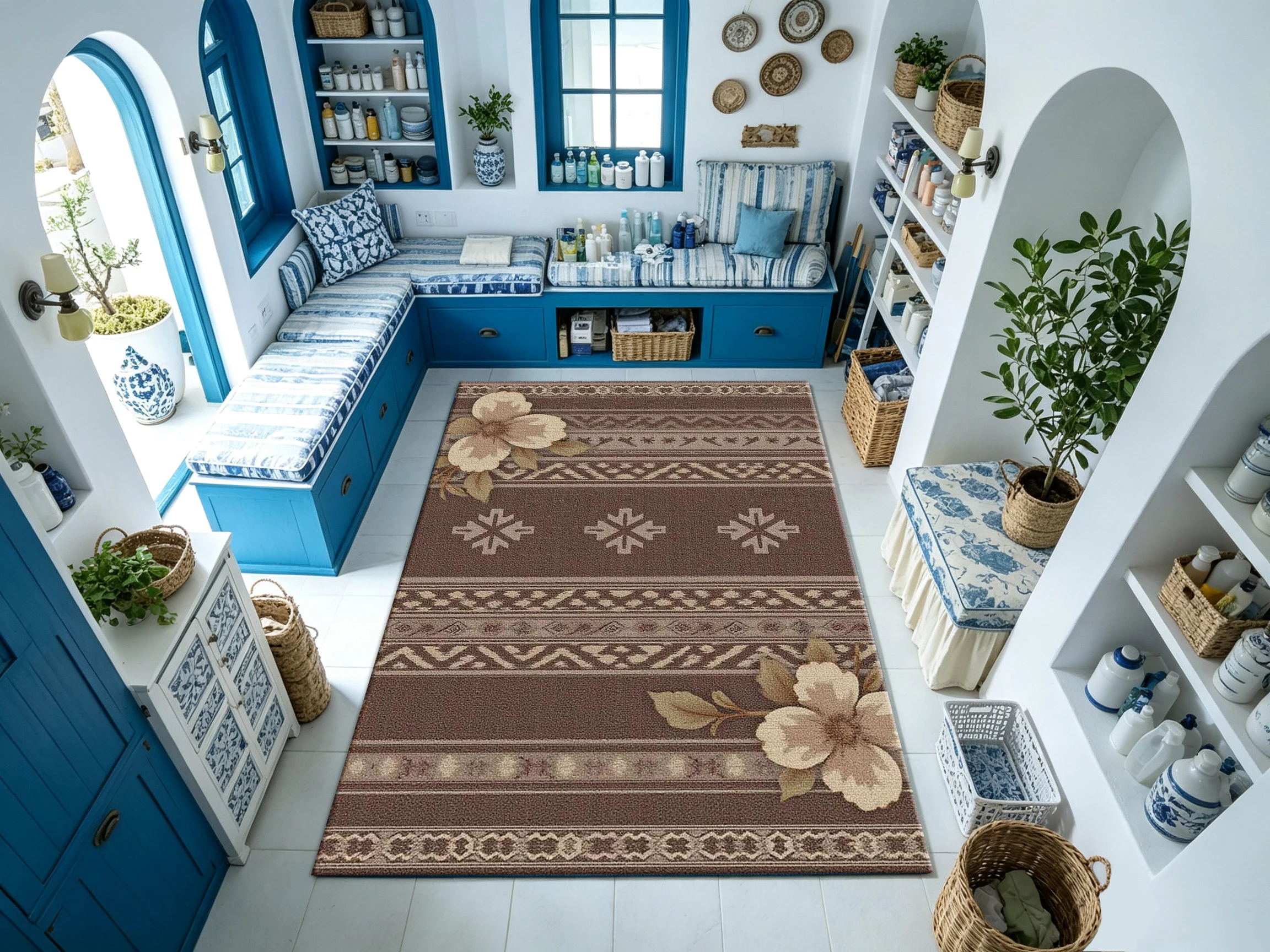 Zebra-Striped Heart-Shaped Pattern Carpet with Eye Motifs, Stylish Artistic Printed Carpet, Suitable for Living Room, Bedroom, and Indoor Home Floor Decoration