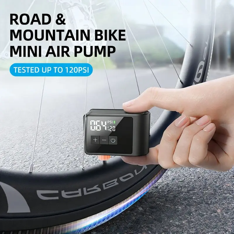 Mini Electric Bike Inflator AI Intelligent Compact Air Pump for Mountain Road Bicycle Cycling