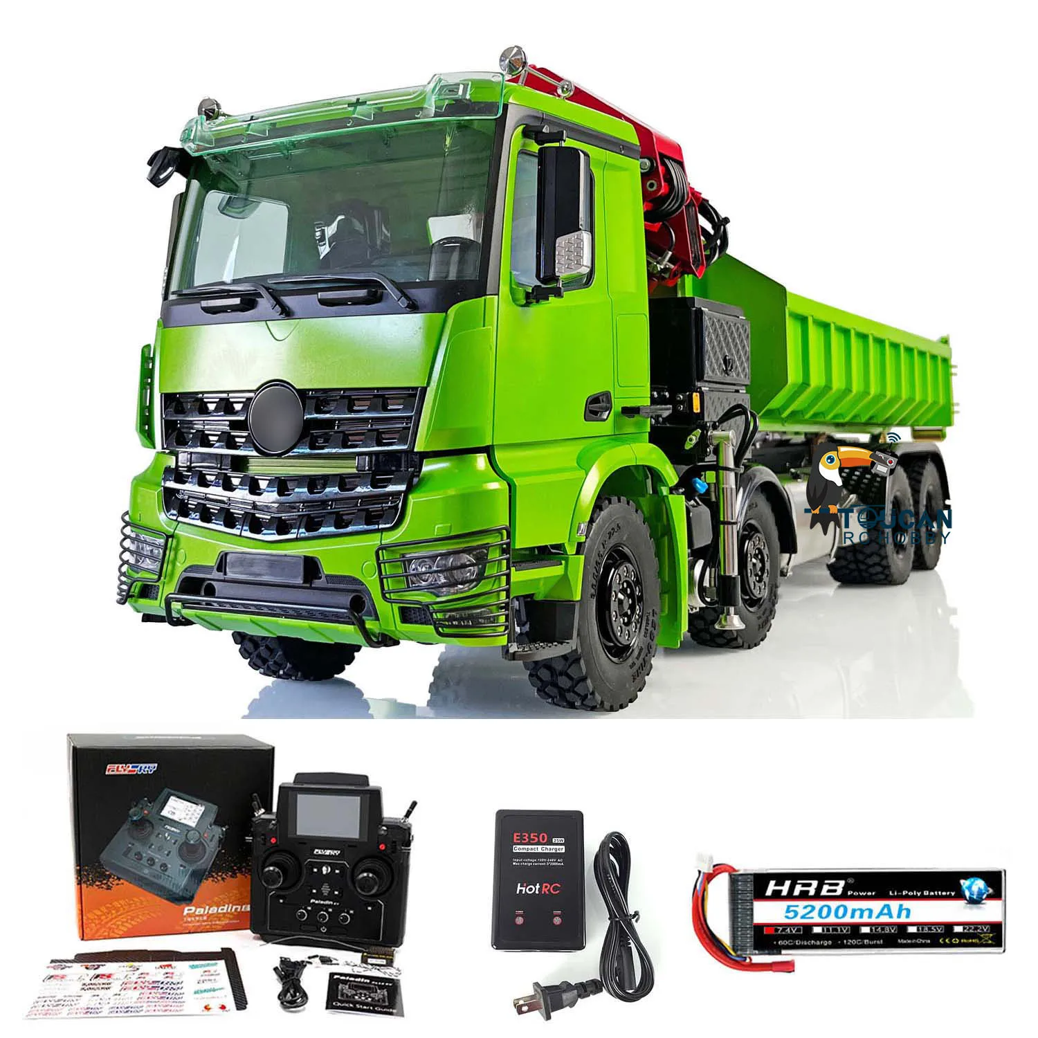 1/14 LESU RC Hydraulic Crane Dump Truck for 8x8 RTR Electric Car New Painted Assembled W Remote Controller THZH1500-SMT3