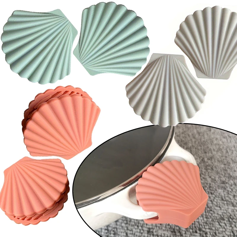 2Pcs Silicone Anti-scald Gloves Shell Shape Heat Resistant Non-Slip Grip Microwave Oven Pot Handle Mitt Lid Holder Kitchen Tool