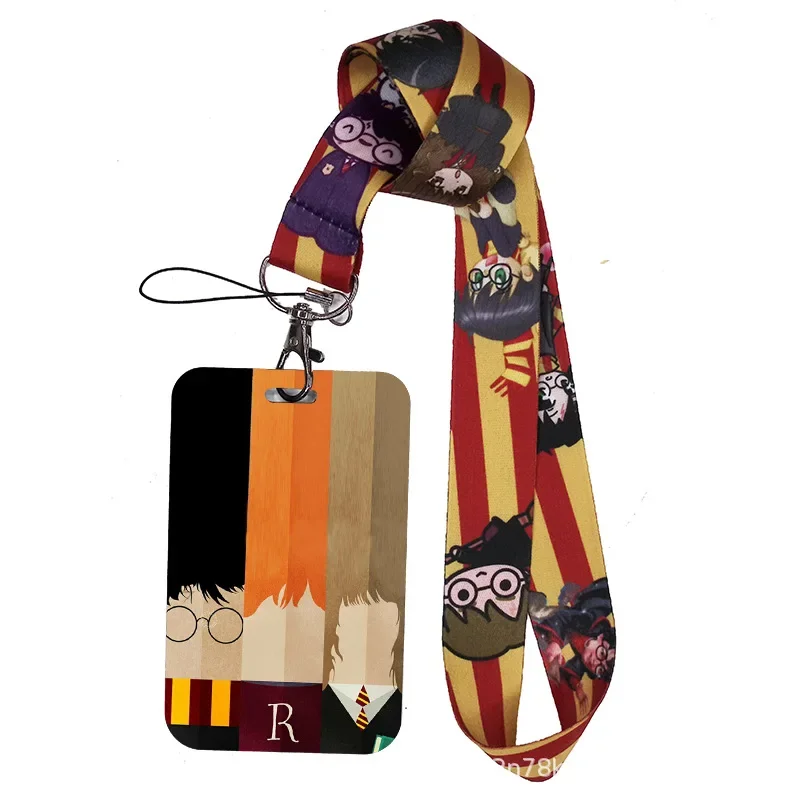 NEW 16 Styles Harries Potters Rope Neck Strap Hogwarts Badge Card Holder Anime Bus Card Cover Long Lanyard Card Case Kids Gifts