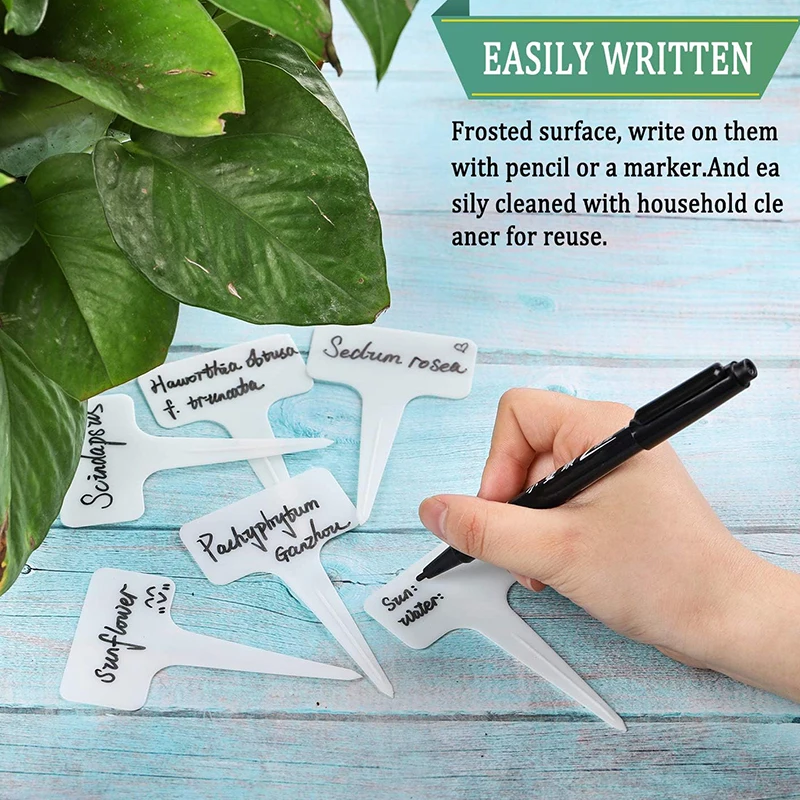 100PCS Waterproof Classification Sorting Sign Tag Ticket Garden Labels Plant  Plastic Writing Plate Board Plug In Card