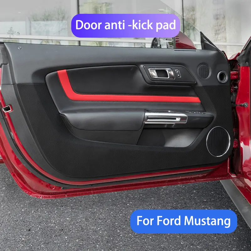 

Car Interior Door Protection Panel Anti-kick Pad Mats For Ford Mustang Carbon Fiber Sticker Auto Interior Styling Accessories