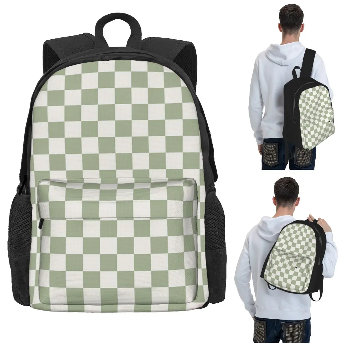 

Checkerboard Mini Check Pattern Student Backpack School Bag Hiking Travel Daypack for Men Women Bookbag Shoulder Bags