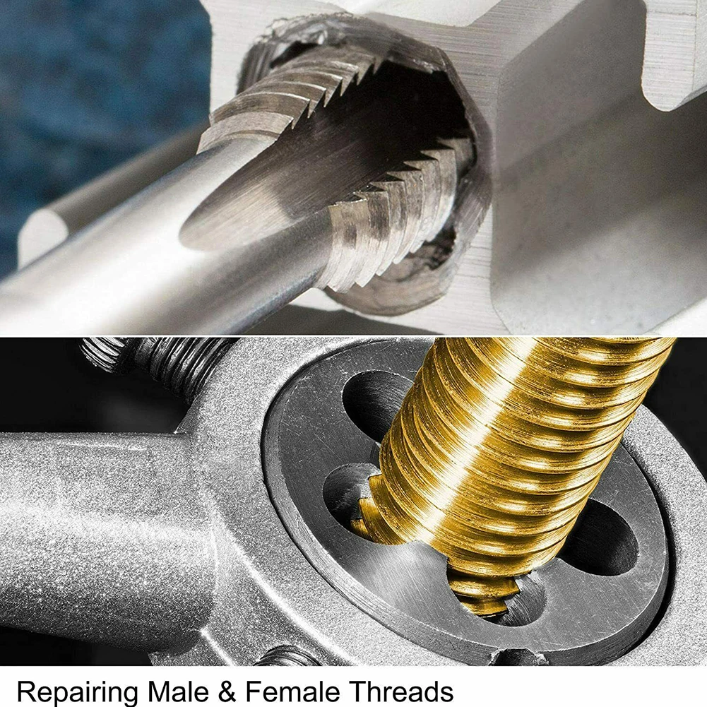 Juego de machos y troqueles de rosca para máquina, Herramientas de perforación HSS, rosca derecha de 1/4 "TPI-20: 20, 1/4"-20UNC