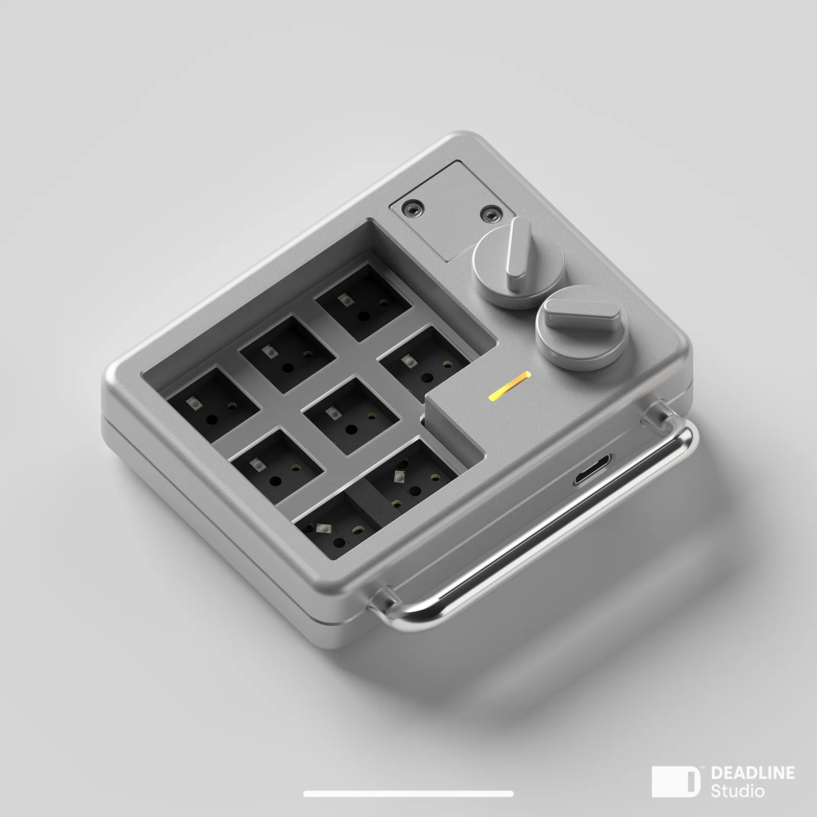 DEADLINE-DOYSPAD Mini teclado mecânico com botão, sem fio, Bluetooth, dois modos, metal, acessórios personalizados, presentes do gamer