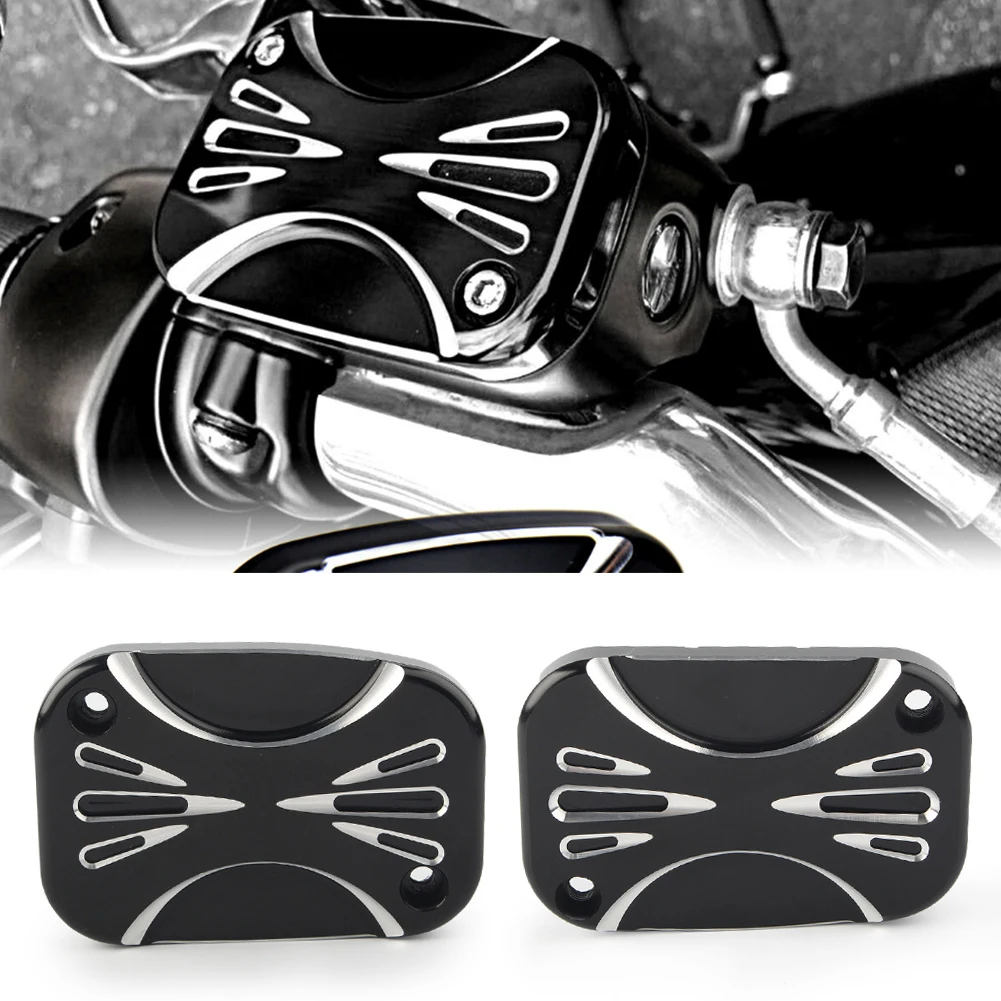 Motorcycle Brake Master Cylinder Fluid Cap Cover for Harley FLH FLHX FLHX 2008-2017 & Electra Road Glide Street VRSCAW 2007-2010