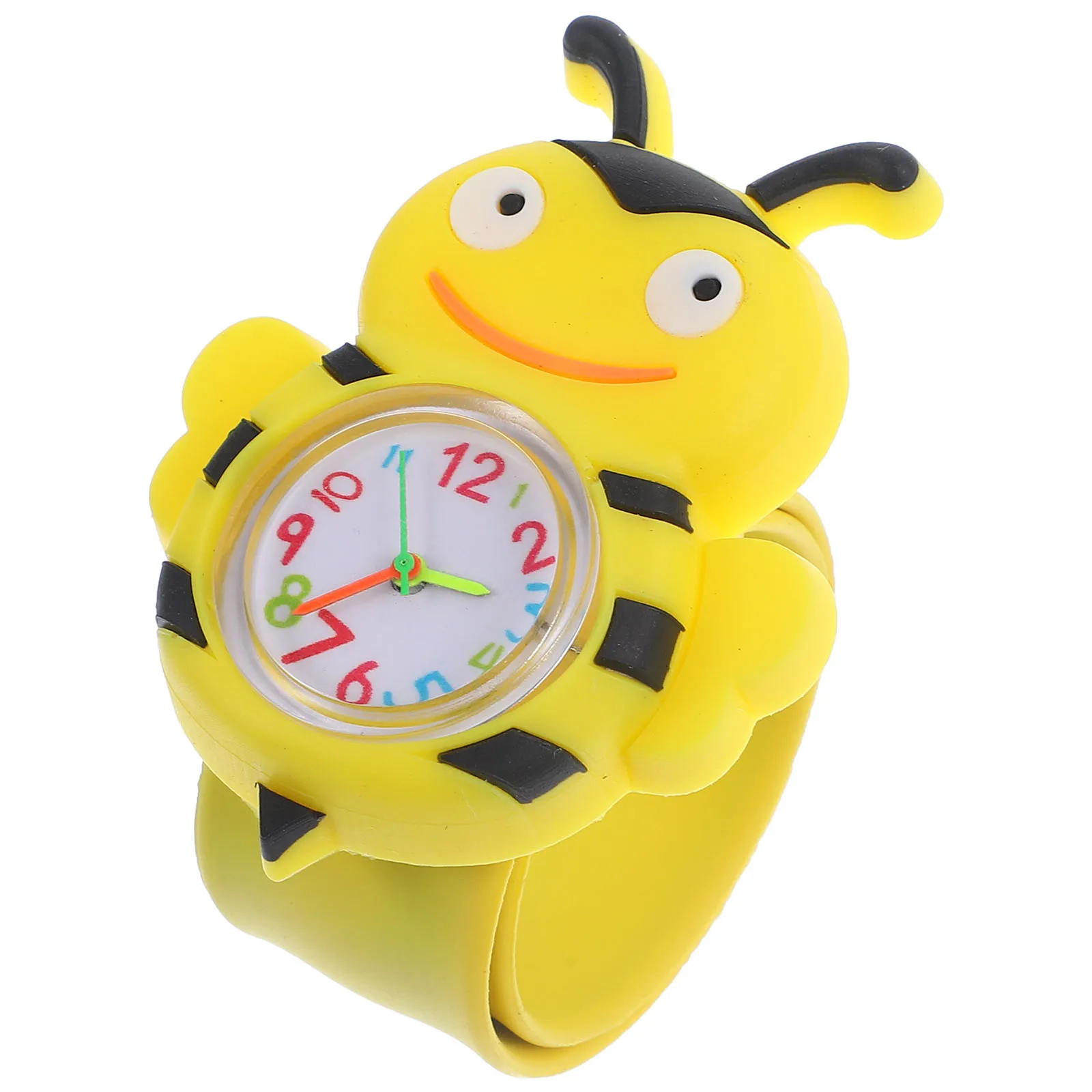 

Plastic Wall Hanger Cute Bee Resin Cartoon Watches for Kids Toddler Yellow Children Girls Slap Watch Children Wristwatch