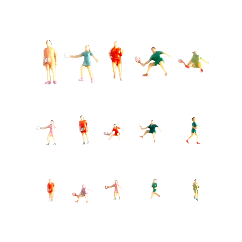 Figurines de sport miniatures peintes ABS 1:50-1:100, matériaux de fabrication de modèles de personnes, aménagement de construction d'architecture pour Diorama