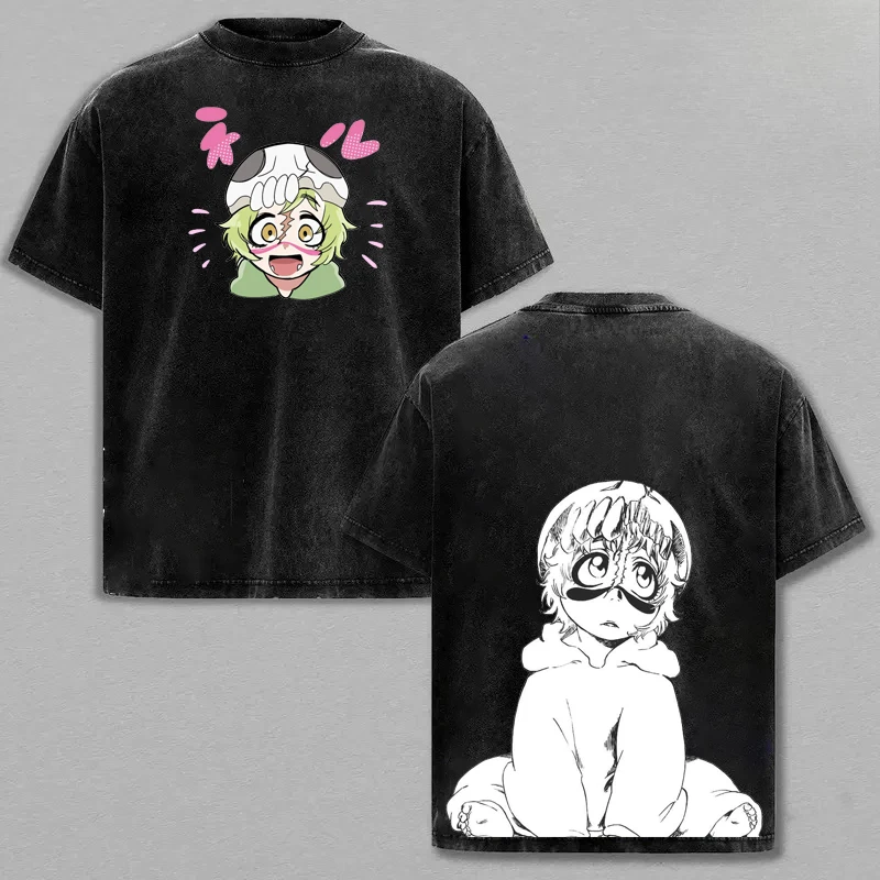 BLEACH Nelliel Kawaii Graphic Tshirt Men Women Summer Clothing Short Sleeve Cotton T-shirts Washed Tee Harajuku Unisex T Shirt