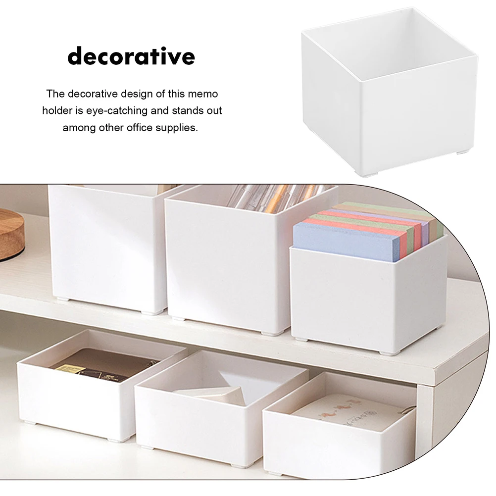 

Scrapbook Storage Student Desk Notepad Holder Notepad Holder Plastic Paperclip ganizer White Medium Square Container