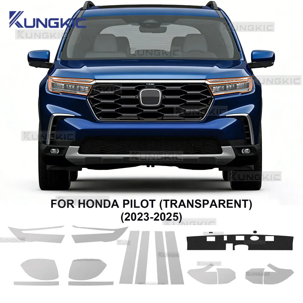 Car Headlight Rearview B C Pillar Protection Film for Honda Pilot 2023 2024 2025 TPU Pre-cut Anti-scratch Clear Smoked Sticker