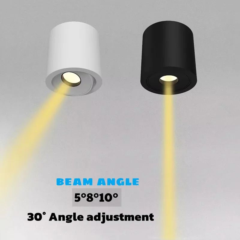 

Surface mounted LED spotlights Small Angle focus 5°8°10° Aluminum downlight Ceiling light Living room study wine cabinet lightin