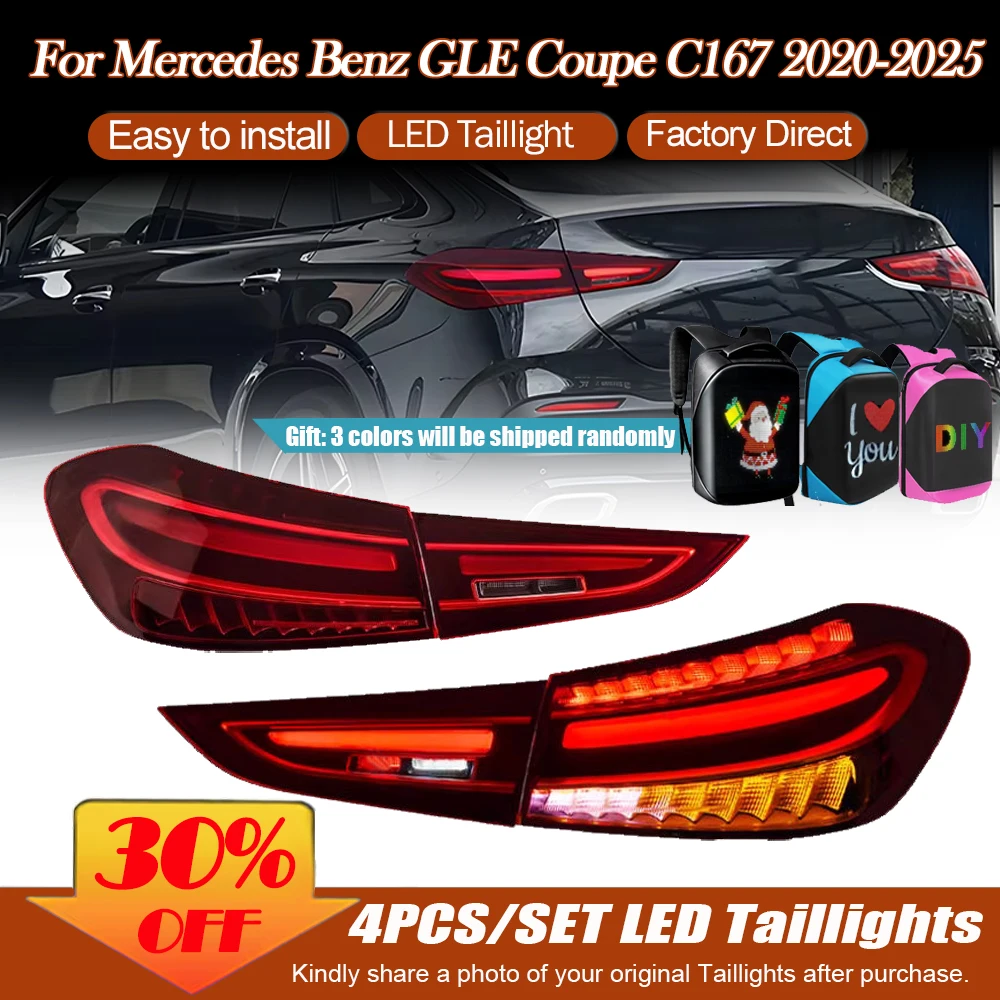 

Автомобильные фары для Benz GLE GLE350 450 2019-2023 W167, задние фонари, светодиодный проектор, задние фонари, дневные ходовые огни, автомобильные аксессуары