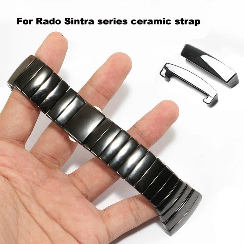 Watch accessories Ceramic strap for Rado Sintra series strap black ceramic bracelet for women men 17 mm 26 mm 29 mm