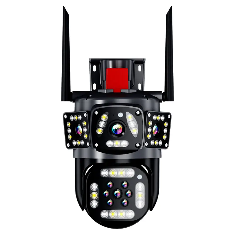 6.0MPFull Color Wireless  Triple  Lens  PTZ IP Dome Camera  Night Vision AI Humanoid Detection Home Security CCTV Monitor
