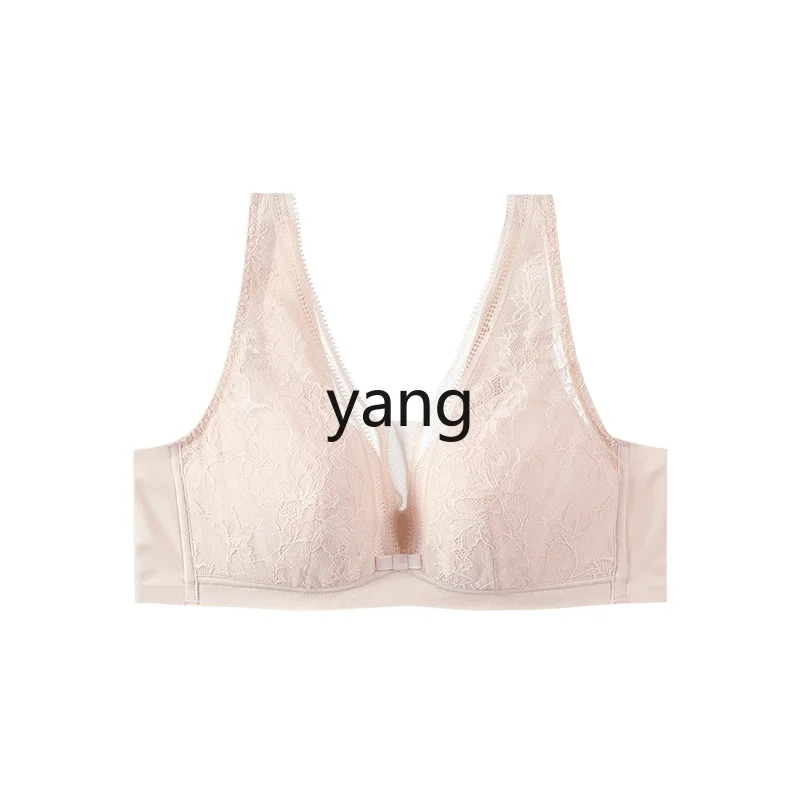 

LMM lace thin breathable wide shoulder strap tube top bra women without steel ring