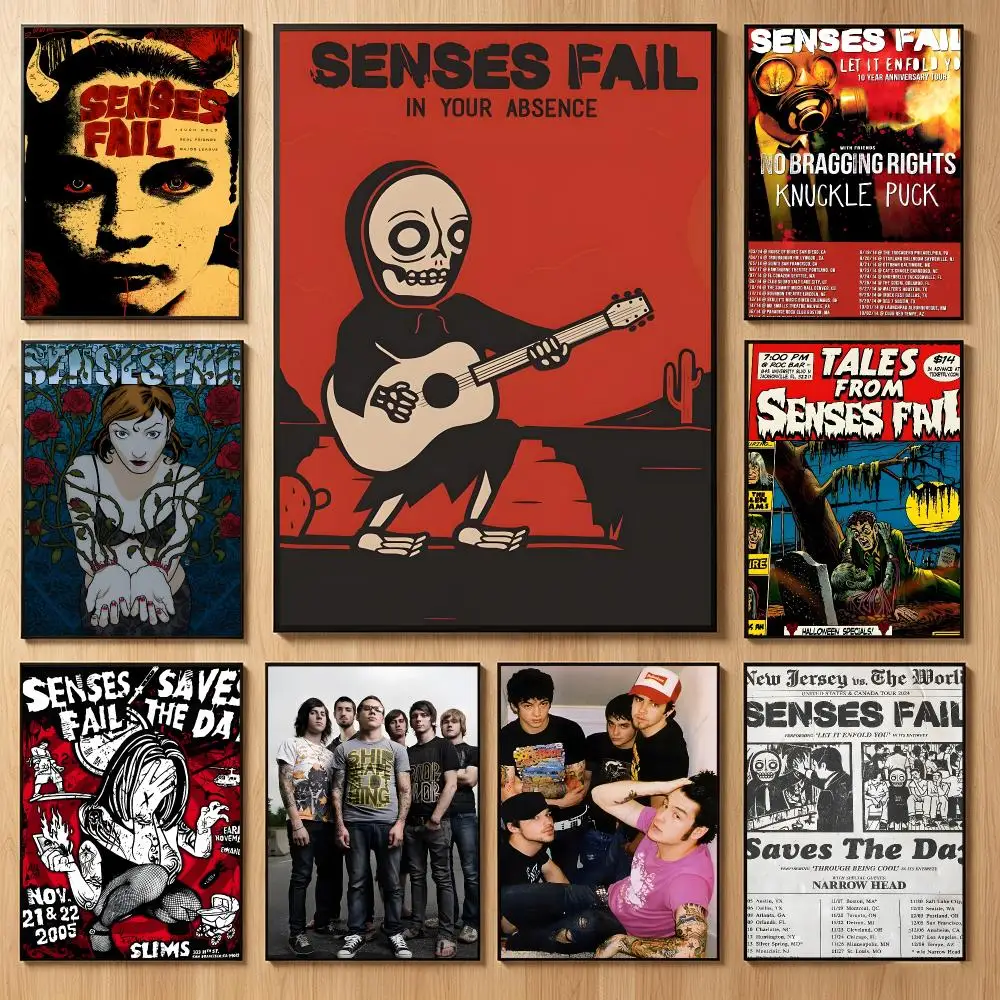 Emo Rocker S-Senses Fail Poster Classic Self-Adhesive PP Wall Sticker for Living Room Bar Decor Gift