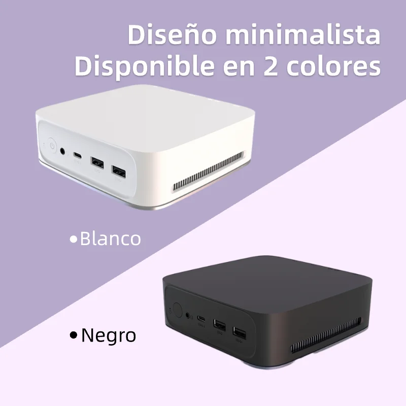 HUGEROCK-Mini PC MN19 para Gaming, Intel N100, 4 núcleos, CPU, Windows 11, WiFi 6, DDR5, 4GB x 2 RAM, 512GB SSD