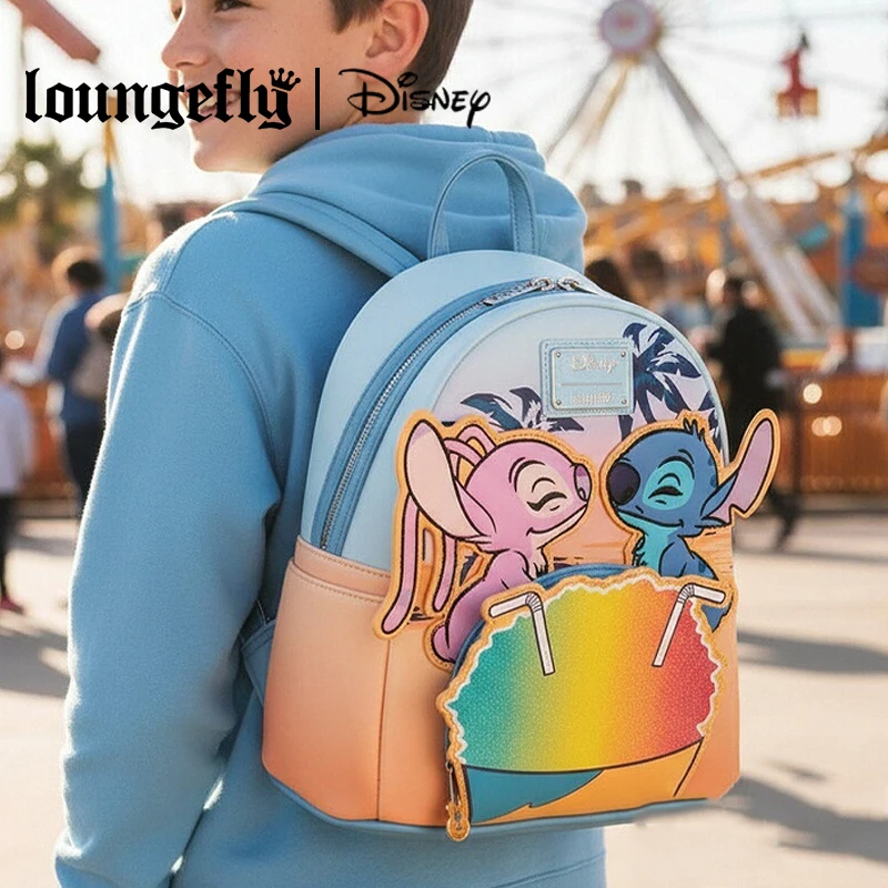 Nueva Mochila y Cartera Loungefly de Disney, Lilo y Stitch, Diseño de Cono de Nieve para una Cita Romántica