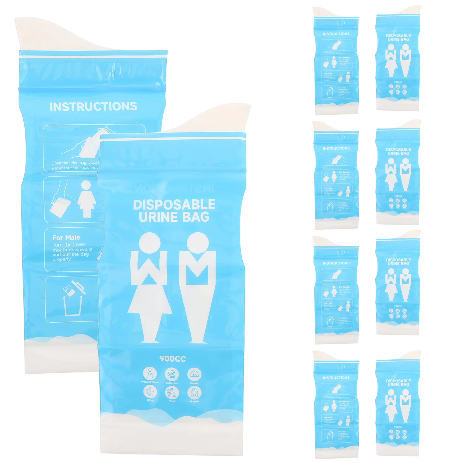 

20Pcs Disposable Emergency Car Urinal Bag Travel Toilet Bag Portable Pee Bags Leakproof Road Trip for Men Women