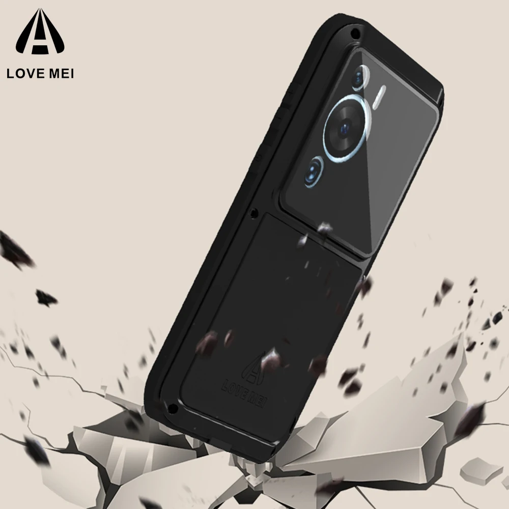 Original LOVE MEI Case For Huawei P60 Pro Metal Armor Cover P60 Art Military Grade Shockproof Silicone Funda Shell P 60 Coque