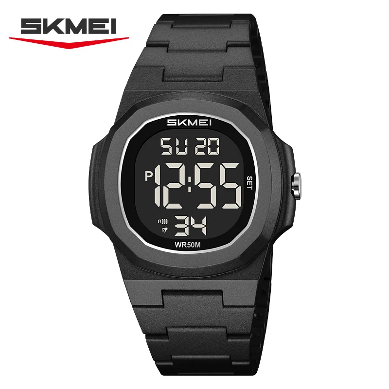 

SKMEI 2428 мужские наручные часы модный ремешок из АБС-пластика хронограф с обратным отсчетом электронные часы с календарем водонепроницаемый будильник