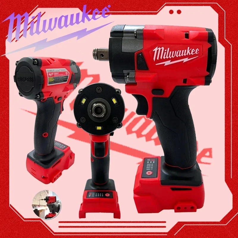 

Электрический гаечный ключ Milwaukee 1/2, отвертка для ремонта автомобилей и грузовиков, ударная дрель, бесщеточная, аккумуляторная, перезаряжаемая для аккумуляторных инструментов