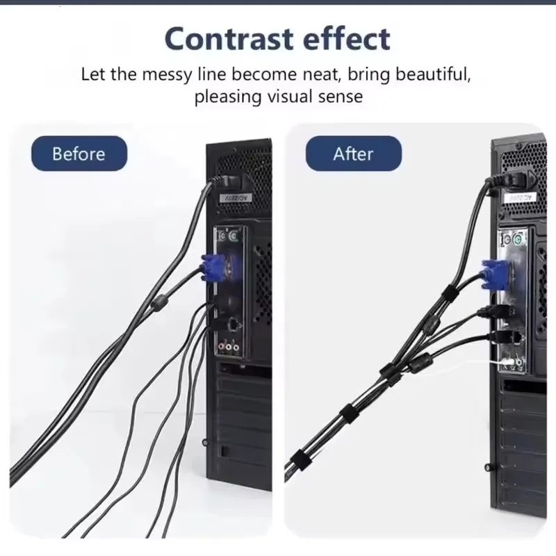5PCS Data Cable Management Cable Tie Reusable Removable Multi-purpose Wire Organizer Data USB Cable Storage Tape Plant Fixation