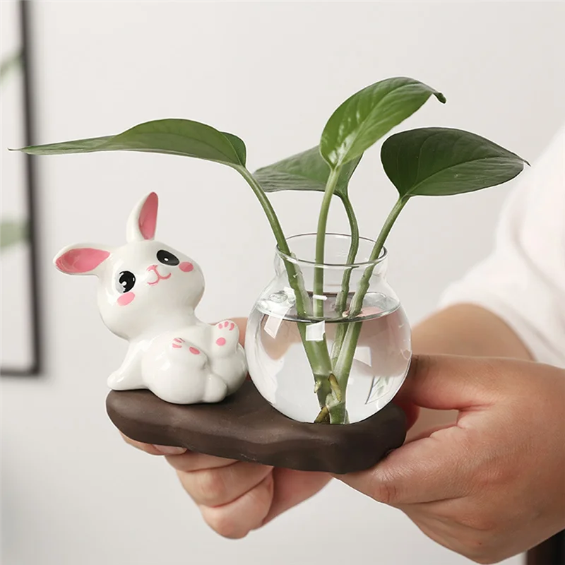 

A19F-B милая гидропонная ваза для цветов, прозрачная стеклянная цветочная композиция, горшки для растений, горшок для домашнего декора