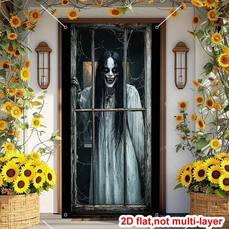 2D-Türbanner, Halloween – Langlebiges Polyestermaterial für Innen- und Außendekoration, geeignet für Spukhäuser. – Detail 8