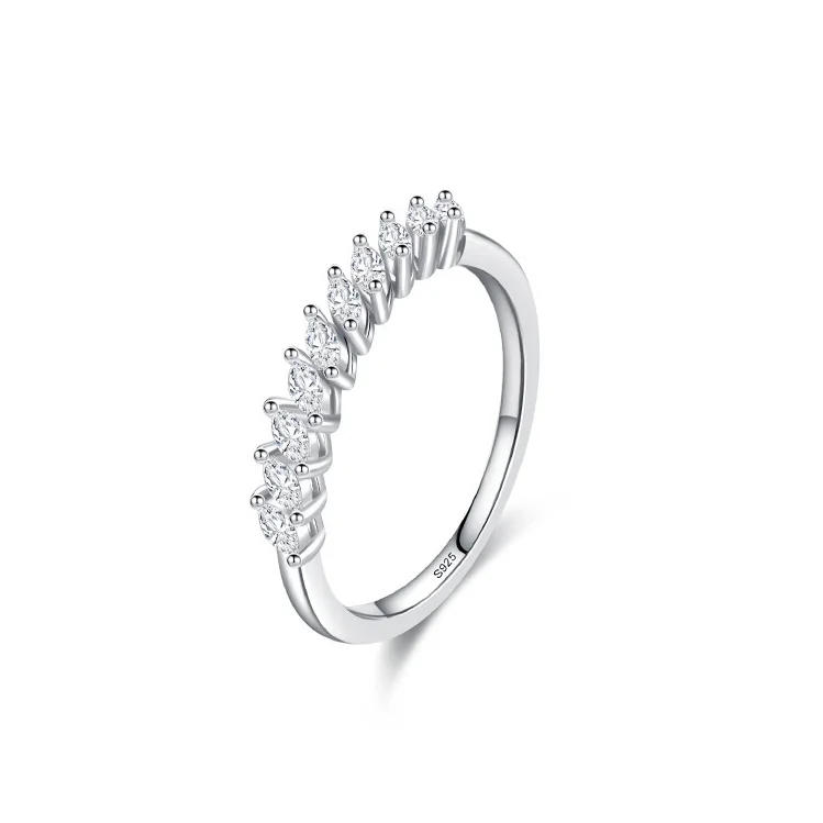 

Women Luxury Design European American S925 Silver Horse Eye Zircon Ring
