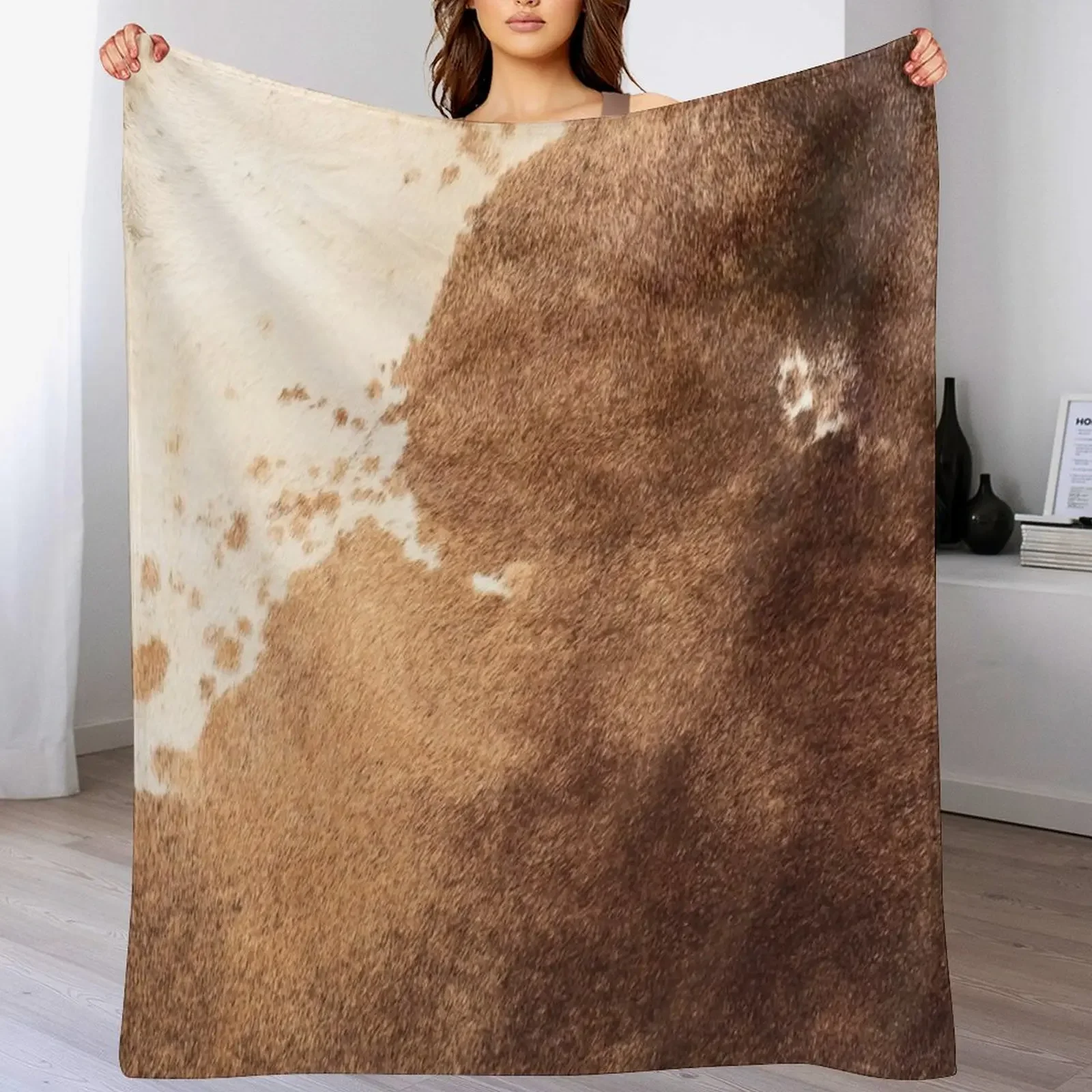 ศิลปะวัวเทียม (ภาพ พิมพ์เรียบ) ผ้าห่มโยน ลายสก็อตบนโซฟา ไอเดียของขวัญวาเลนไทน์ ผ้าห่ม