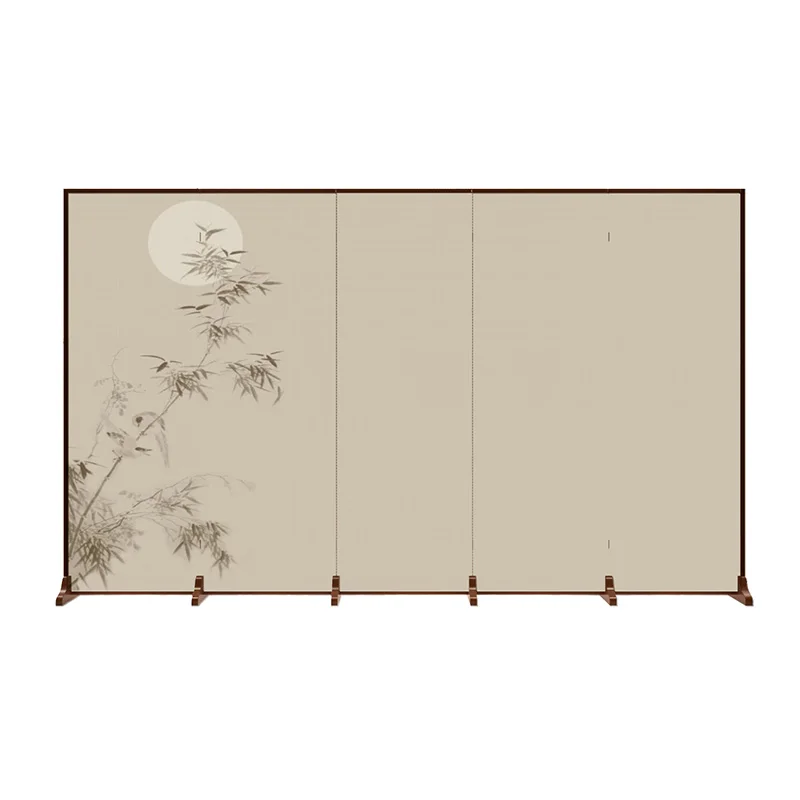 partition living room entrance entrance new Chinese tea room foldable mobile solid wood hotel cover decorative folding screen