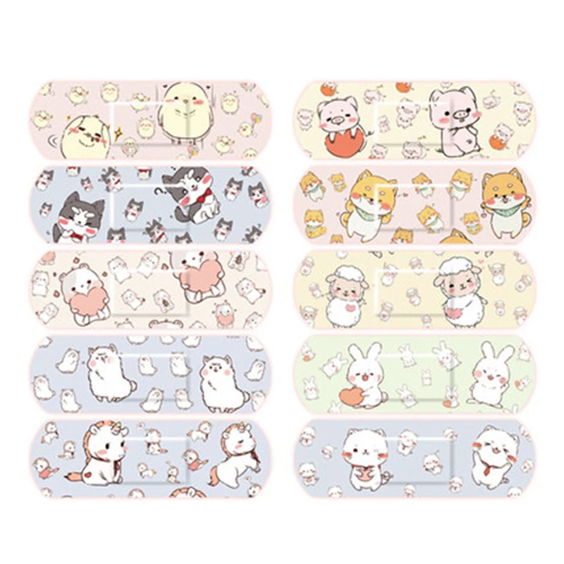 120 Pcs/lot Kawaii Cartoon Animal Pattern Waterproof Band Aid Hemostasis Adhesive Baby Bandages Wound Plaster Patches For Kids