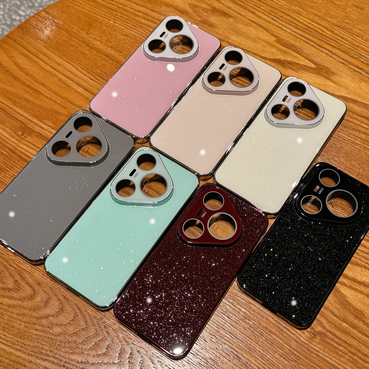 

Shockproof Electroplating Glitter Glass Hard Case For Huawei Pura 80 Pro 80 Ultra, Bling Built-in Camera Protection Phone Cover