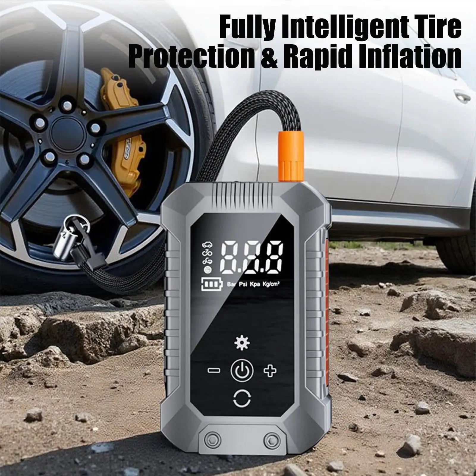 Car Air Pump With Digital Pressure Gauge Car Tire Inflator Portable Air Compressor For Bike Sedan SUV Balls Inflatable Toys