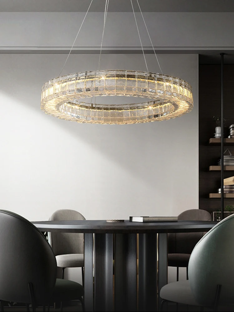 

Ice Glass New Ceiling Chandeliers Lustres Modern Led Lights Luxury Hanging Lamp For Ceiling High-end Home Decor For Living Room