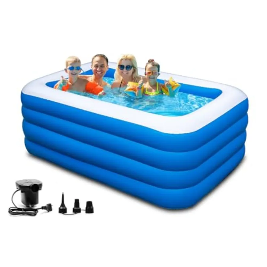 

Inflatable Swimming Pool 79 x 58 x 29 for Outdoor Backyard Garden Summer Water Party Thickened PVC Blue Extra-Durable Seam Cons