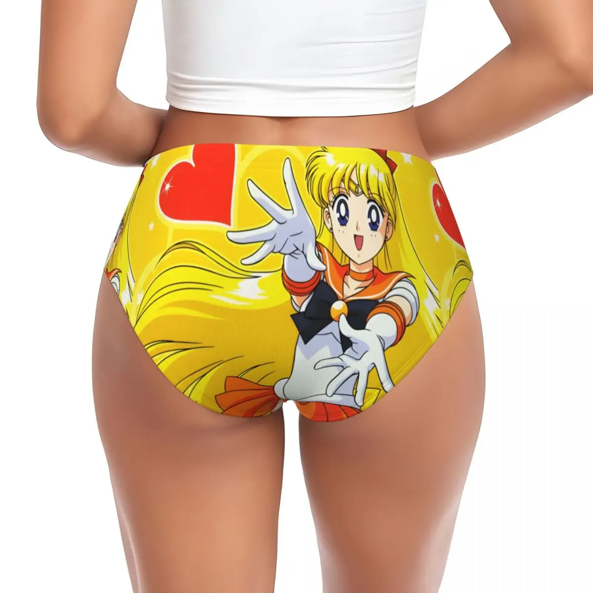 Custom S-Sailors M-Moons Comic Briefs Underwear Women Comfortable Stretch Panties