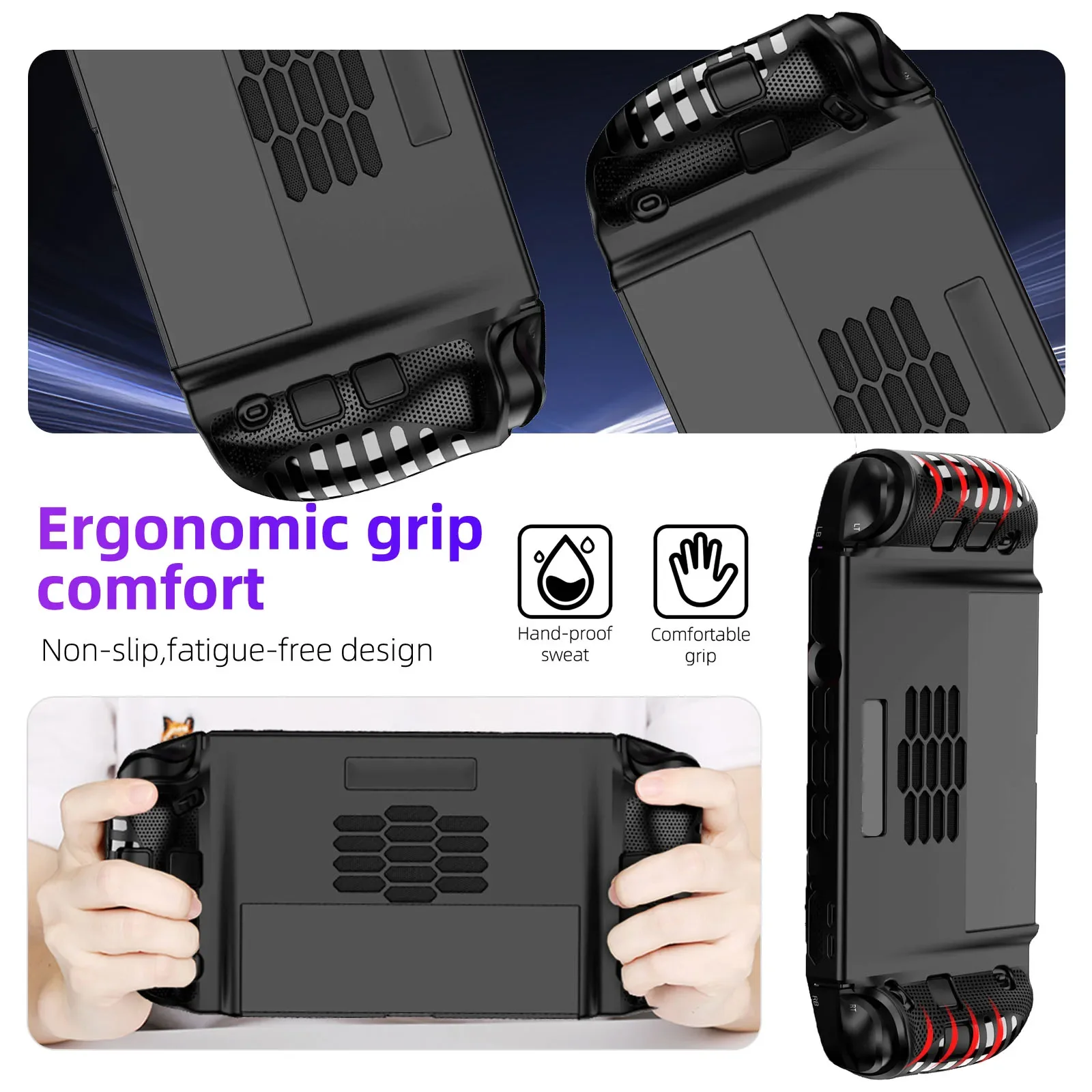 حافظة من مادة TPU لجهاز Lenovo Legion Go 2، غطاء حماية لوحدة التحكم في الألعاب بمقبض مريح مضاد للانزلاق، ملحقات حماية مقاومة للصدمات
