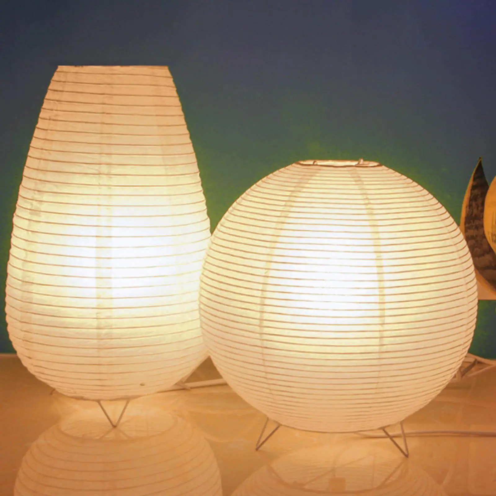 NightStand Table Lamp Paper Shade, Handmade Accessories , Made of Quality Tissue Paper and Metal Supporting Easy to Assemble