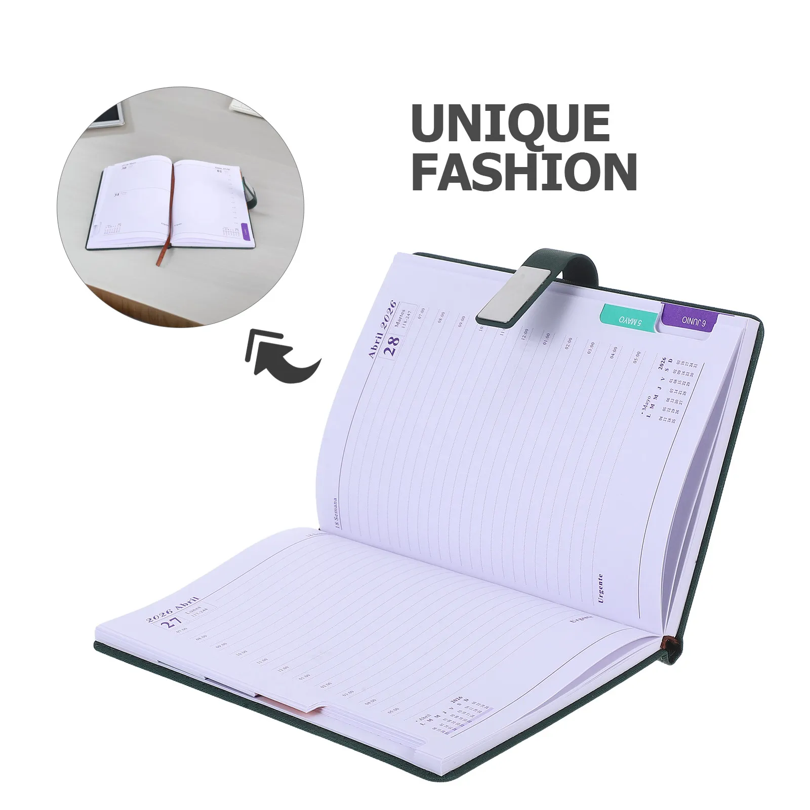 2026 A5 Planner Notebook with PU Cover Portable Daily Weekly Monthly Journal for Work Business Women Students Life Organization